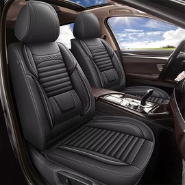 DISUTOGO Car Seat Covers for Nissan Rogue 2010-2023 2024 2025: Leather Seat Covers Full Set 5 Seats Waterproof Seat Cushion (2 Row 5 Seat, Black)