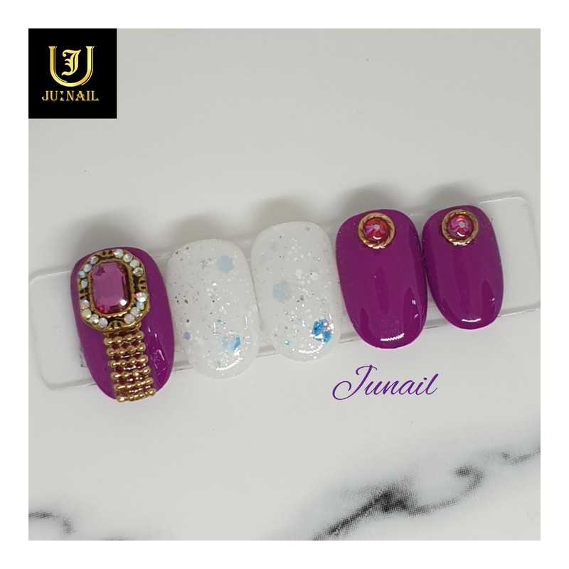 Princess Dress Handmade Nail Tips - Long Round Square /