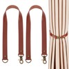 GORGECRAFT 2 Pack Leather Curtain Tiebacks European Style Custom Made