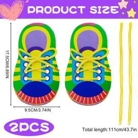 2Pcs Learn to Tie Shoe Laces Kids Shoe Lace Practice Shoelace Tying Practice Board Teach Your Child Help Learn How To Do Shoe Laces for Children Toddler Early Educational Teaching Aids, Mixed Color