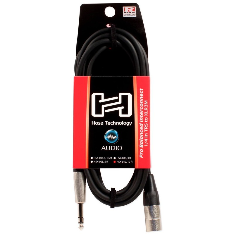 Hosa HSX010 Pro Balanced 1/4-Inch TRS to XLR Male Interconnect