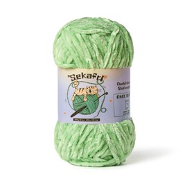 Fuzzy Chenille Yarn for Crocheting,Velvet Baby Blanket Yarn for Crocheting,Soft Plush Yarn for Hand Knitting,(100 g/131yds) Fluffy Amigurumi Crochet Yarn (Light Green)