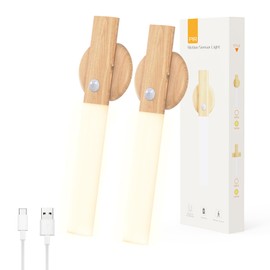 Motion Sensor Night Lights, Rechargeable Portable Mini Night Light with Magnetic Base, Small LED Wall Sconce Motion Activation for Bedroom Stairway Hallway, Gift for Kids Boys Girls (Round Warm 2PC)