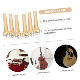 Alasum 6pcs Copper Guitar Bridge Pins Fork Guitar Bridge Pegs String Pin for Acoustic Guitar Replacement Accessories