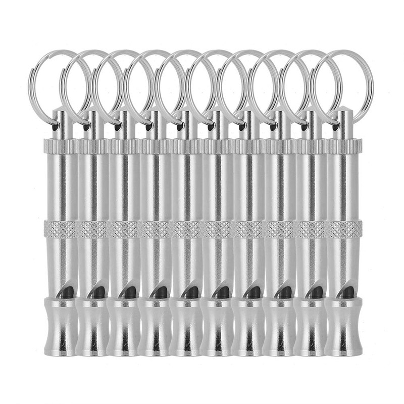 10PCS Dog Training Whistle Professional Adjustable Pitch Stainless Steel Pet