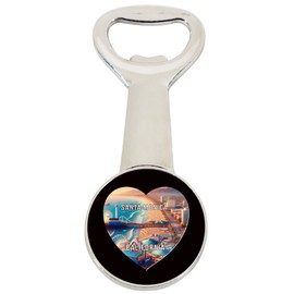 Santa Monica California Travel Souvenir Destination Heart Shape Design Magnetic Bottle Opener Single
