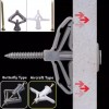 동공앙카 나비 석고 토우 50100개 나사 벽 앵커 키트 드릴링 홈 나일론 보드 피어싱 [white 100 pcs] Dowel Anchor Butterfly Gypsum Tow 50100pcs Screw Wall Anchor Kit Drilling Home Nylon Board Piercing [white 100 pcs]