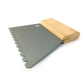 Schwan 180mm Serrated Steel Glue Spatula with Beech Wood Handle TBK Certified for Flooring, Parquet and Tiles