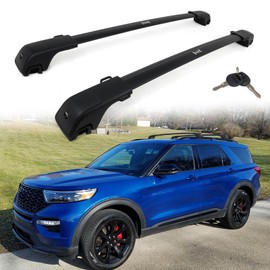 EZREXPM 330LBS Lockable Cross Bars Roof Rack Fit for Ford Explorer 2020-2026 Aluminum Crossbars Cargo Bar Luggage Baggage Carrier Rooftop Accessories, for Storage Bag Kayak Snowboard Canoe Bike