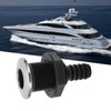 Boat 3/4in Through Hull Scupper Drain Straight Black with Stainless