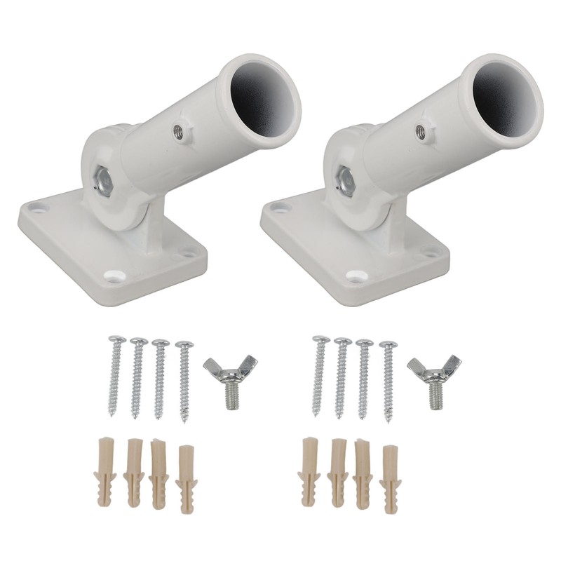 2Pcs Adjustable Flag Pole Holder Aluminium Alloy Metal Wall Mount