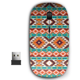 2.4G Ergonomic Portable USB Wireless Mouse for PC, Laptop, Computer, Notebook with Nano Receiver ( Colorful Aztec )