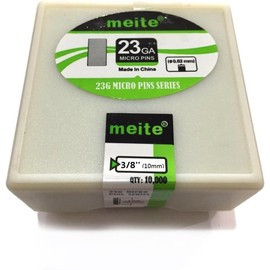 meite 23 Gauge Pin Nails, 3/8-Inch Micro Headless Pins for Pin Nailer - Copper Plated Pins Nails for Nail Gun, Ideal for Fine Woodworking and Trim Work (3 Boxes)