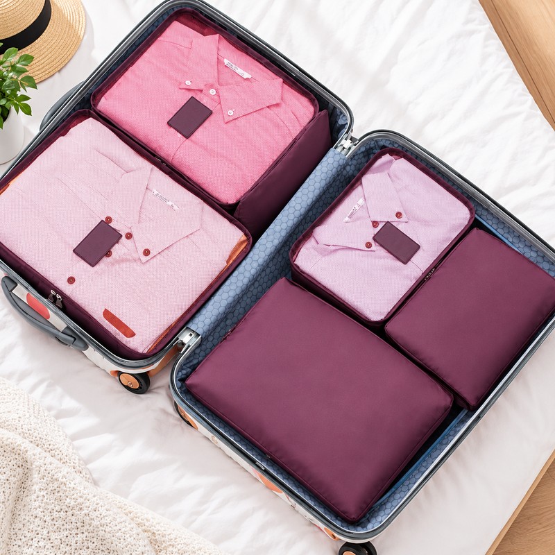 6-Piece Travel Packing Organizer Set for Luggage – Lightweight Reusable