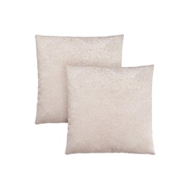 Udorich Comfortable Decorative Throw Pillows for Sofa and Couch, Soft Polyester Inserts, Removable Covers, Beige, Set of 2