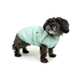 Huskimo Cardrona Dog Coat, Jade, 40cm – Waterproof & Windproof Dog Jacket with Faux Down, Fleece Lining, and Reflective Trim