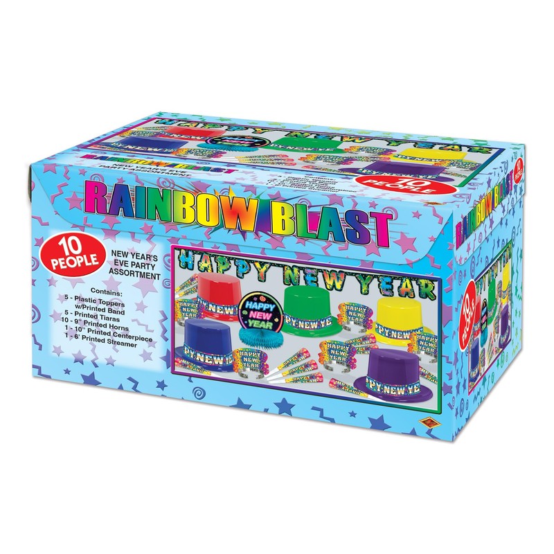 Beistle Rainbow Blast Happy New Year's Eve Party Assortment for