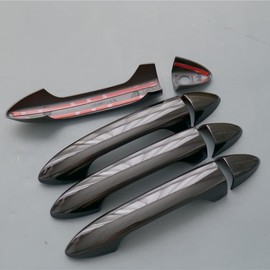 ZiWen Gloss Black Door Handle Cover Protector Trim for Honda Accord 2013 2014 2015 2016 2017 Pilot Ridgeline Passport (Gloss Black No Keyless Holes)