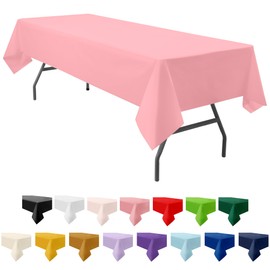 PartiPallete 3-Pack Premium Plastic Pink Tablecloth Disposable 54 x 108 Inches Rectangle Table Cover Party PEVA Table Cloths for Parties Birthday Wedding Bridal Shower Events Fits up to 8 ft Tables