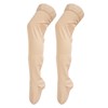 3XL Beige Open Toe Compression Stockings Thigh High 23‑32mmHg Toeless
