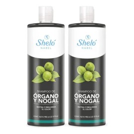 2 Shampoos Órgano Y Nogal 950ml Matiza El Color Shelo Nabel                                                                                           