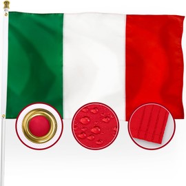 XIFAN Premium Nylon Italy Italian Flag 3x5 Outdoor, Heavy Duty 210D Nylon Italian National Country Flags, Strongest Longest Lasting with Sewn Stripes/4 Stitch Hemming/Brass Grommets
