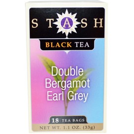 Stash Tea, Black Tea, Double Bergamot Earl Grey, 18 Tea Bags, 1.1 oz(Pack of 3)