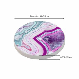 Pznen Liquid Modern Art Cup Coasters Set of 2 Contemporary Artwork Unique Trendy Design Wooden Table Apartment Decor 100% Diatomite for Drinking Glasses,4 Inches