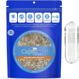 Clear Size 000 Empty Gelatin Capsules by Capsuline - 500 Count