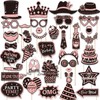 38 Pcs Birthday Photo Booth Props Kit-Pink