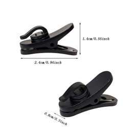 Mini Skater 1 Inch Small Plastic Rotate Earphone Clips for Fixing Earbuds Cables Corded Headset Headphone Wires to Shirt, Pack of 8 (Black)