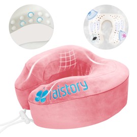 Neck Pillow, Supervised by Sleep Improvement Instructor Sato; Designed as First Side 1.8 inches (4.5 cm) Higher in the Industry; Neck Pillow; Travel Pillow; Airplane/Bullet Train/Car Night Bus