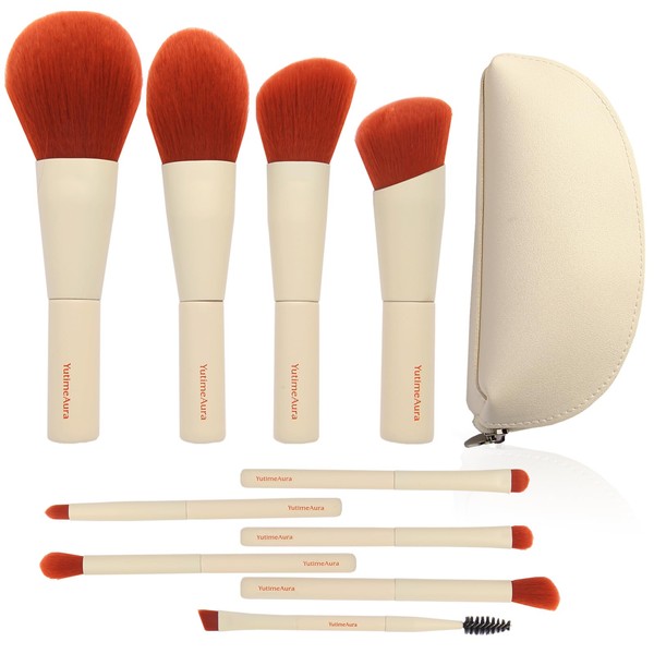 YutimeAura Travel Makeup Brush Set 10pc,Travel Size Makeup Brushes for