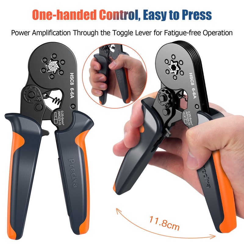 Preciva Ferrule Crimping Tool Kit with 1900PCS Wire Connectors, Hexagonal