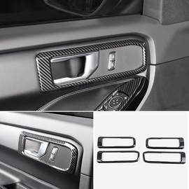 ruihe 4pc Carbon Fiber Color Door Handle Bowl Frame Decorator Trim Fit for Ford Explorer 2020 2021 2022 2023