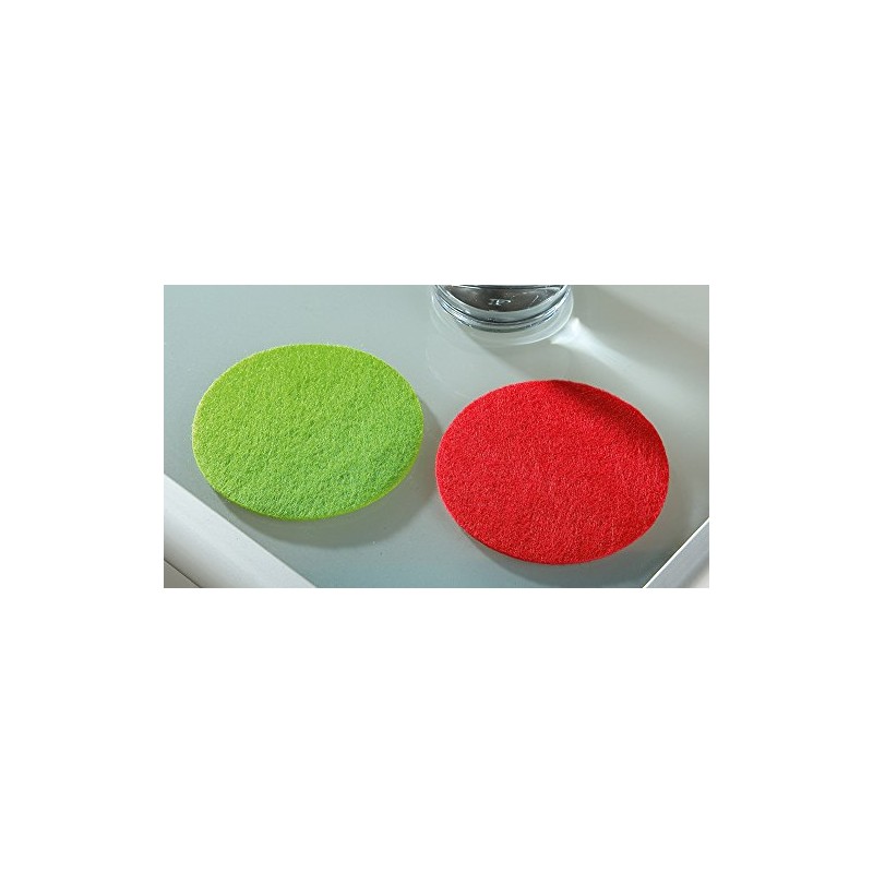 GILDE Felt Coasters Round Set of 8 4 x Green