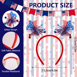 Semato 9 Pcs 4th of July Accessories Patriotic 4th of July Headband Uncle Sam Hat Independence Day Party Supplies
