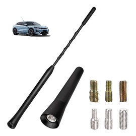 2 Stück Autoantenne Kurz, Dachantenne Auto Universal 6,5 cm + 23 cm Kfz Lang, Mini FM AM DAB Autoantenne Ersatz Antennenstab für Autoradio Starker Empfang, Inkl M4 M5 M6 Schrauben Gewindeadapter