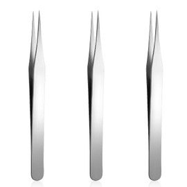 3 Pieces Straight Pointed Tip Tweezers Eyelash Extensions Needle Nose Pointy Tweezers Blackhead Remover Precision Eyebrow Splinter Tweezer for Electronics Eyebrow Tweezer for Women Facial Hair