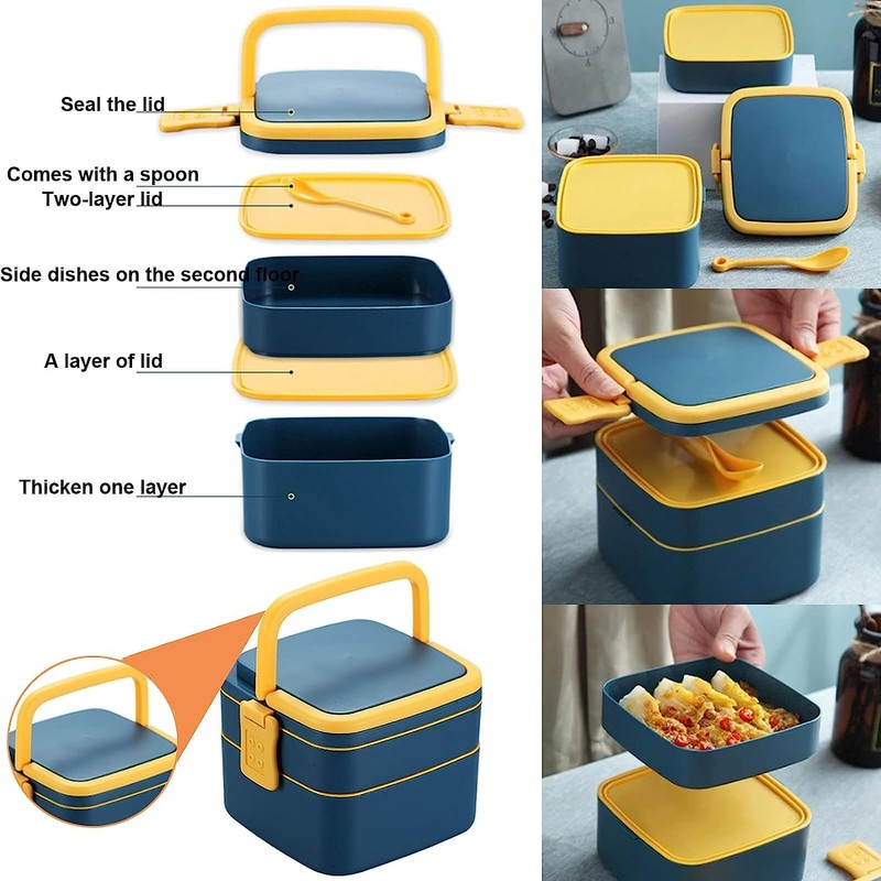 DIVCHI Lunch Box Meal Holder 2 Compartments Bento Boxes With