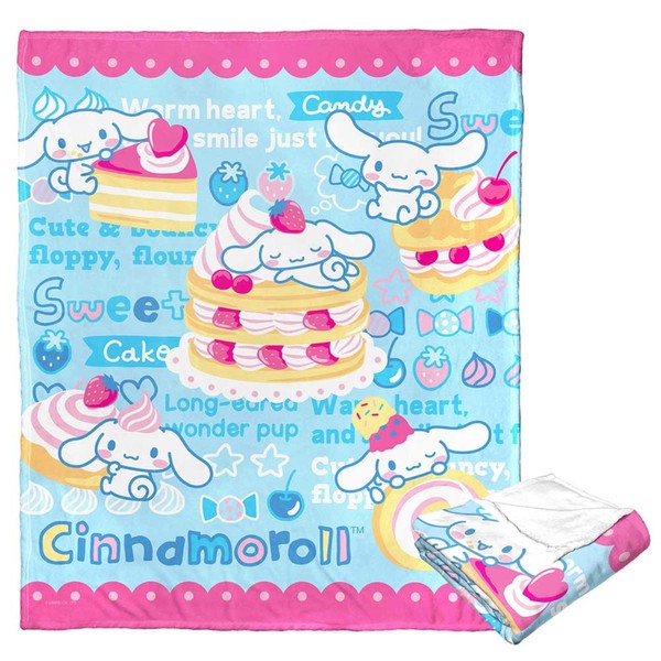 Northwest Sanrio Cinnamoroll, Cute and Bouncy, Silk Touch Throw 50