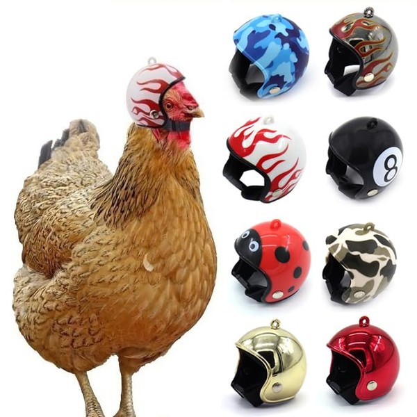 ALsUp Chicken Helmet 8 Pieces Elegant Hens Hats/Chicken Helmet Pet