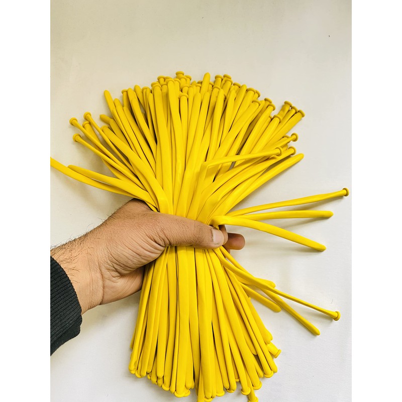 260q Long Balloons Yellow Modelling Balloons 25 Pack Twisting Animal