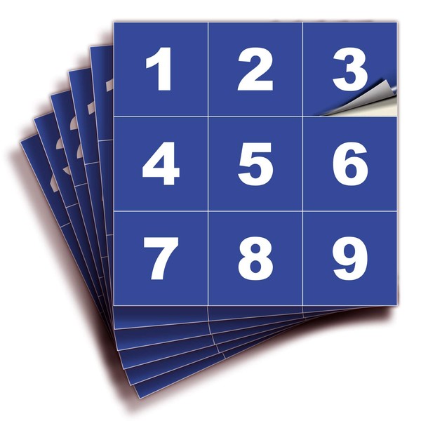 iSYFIX - Pegatinas de números consecutivos azules - 1 a