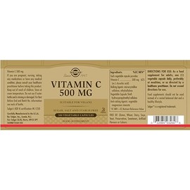 Solgar 500 mg Vitamin C - 100 Veg Capsules