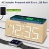 DreamSky Wooden Digital Alarm Clock with Wireless Charging for Bedroom,