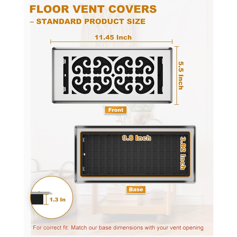 Floor Vent Covers 4x10 Inch – Heavy Duty Walkable Air