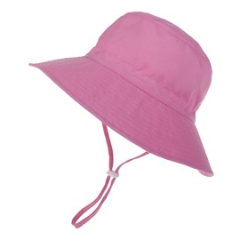 DRESHOW Unisex Baby Toddler Sun Hat Cap Fishing Hat Beach Hat Children Baby Star Summer Hat UV Protection UPF 50+, Solid Colour Pink, Age 6-24 Months, Size 50 cm