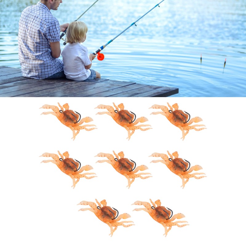 8Pcs Artificial Crab Bait 13cm 33.5g Simulation Crab Soft Lure
