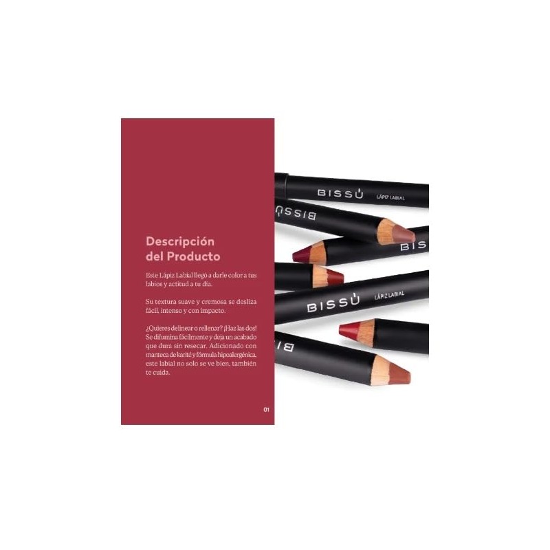 Lápiz Labial BISSÚ Piel Canela 01 (03 Cajeta Quemada)